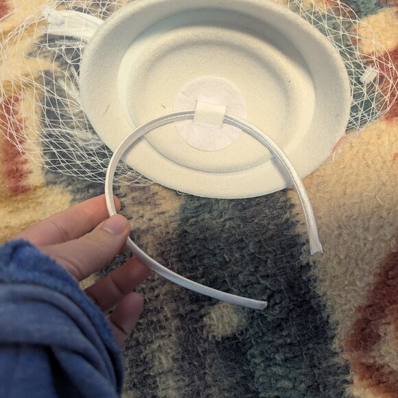 Fascinator Hat Headpiece Feather Mesh Veil Derby Wedding Evening Tea Party - Picture 6 of 6